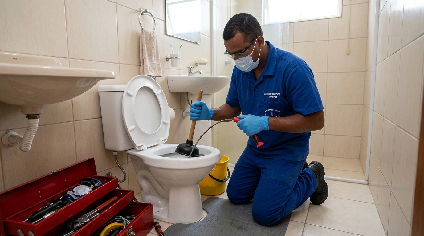Desentupimento de vaso profissional em Uberaba-MG